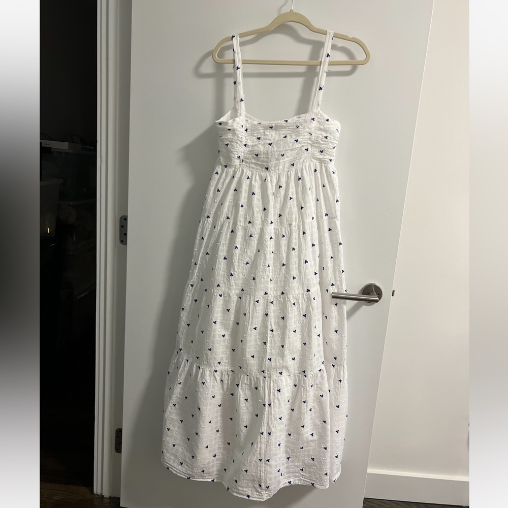 Zara white cotton midi dress - M